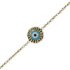 Hammered Gold Evil Eye Bracelet