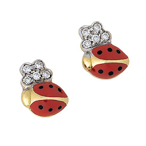 Dia.Flower Ladybug Stud